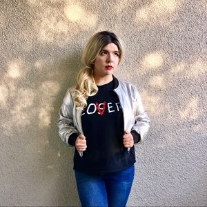 BNWT metallic silver forever 21 casual jacket